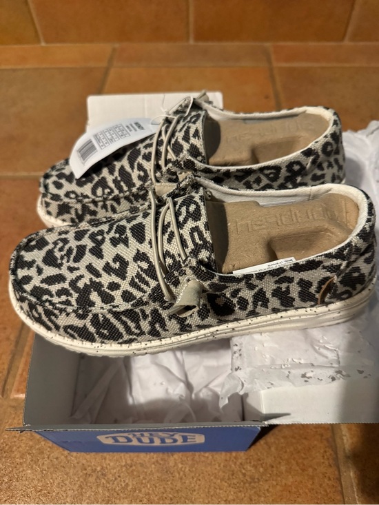Hey Dude Shoes - Hey Dude Leopard Print Sneakers - Black & White
